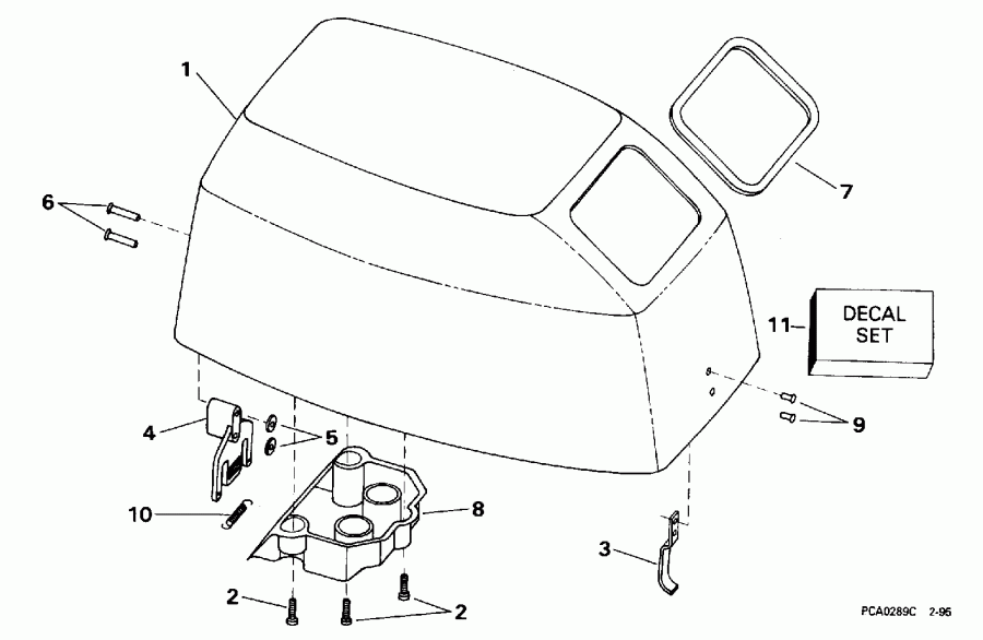 ��������� EVINRUDE BE8RCLH 1996  - gine Cover / gine ������