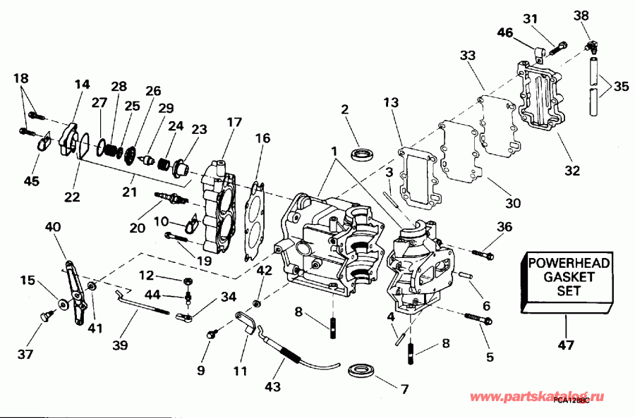 ��������� ��������� EVINRUDE BE8REDS 1996  - linder & ������ ��������� - linder & Crankcase