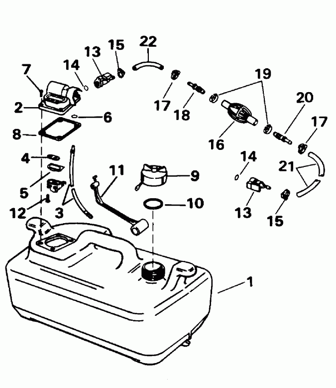 ��������� ��������� EVINRUDE BE8SRLEDS 1996  - 3 ������ / 3 Gallon