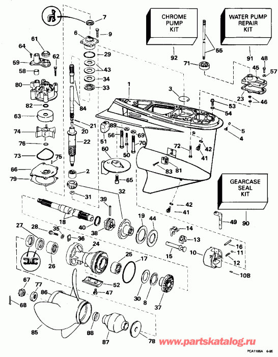 ��������� ����� EVINRUDE BE90SLEDR 1996  - 20 In. Models / 20 ���� Models
