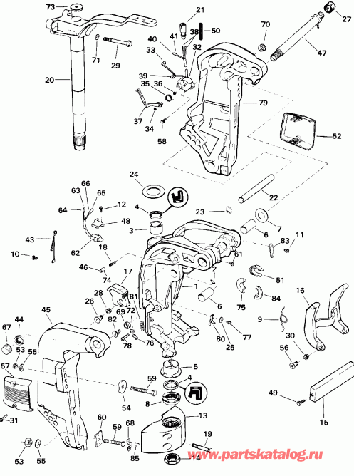 �������� ����� EVINRUDE BE90TLEDA 1996  - ���������������� ��������� ������� / Power Trim & Tilt