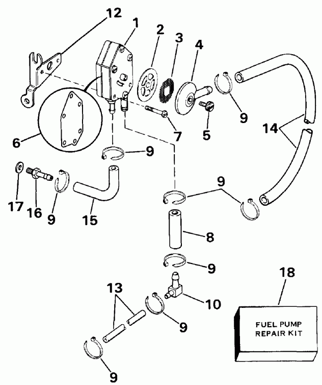 ����� EVINRUDE E10FEXEDR 1996  - ectric Primer System - ectric Primer System