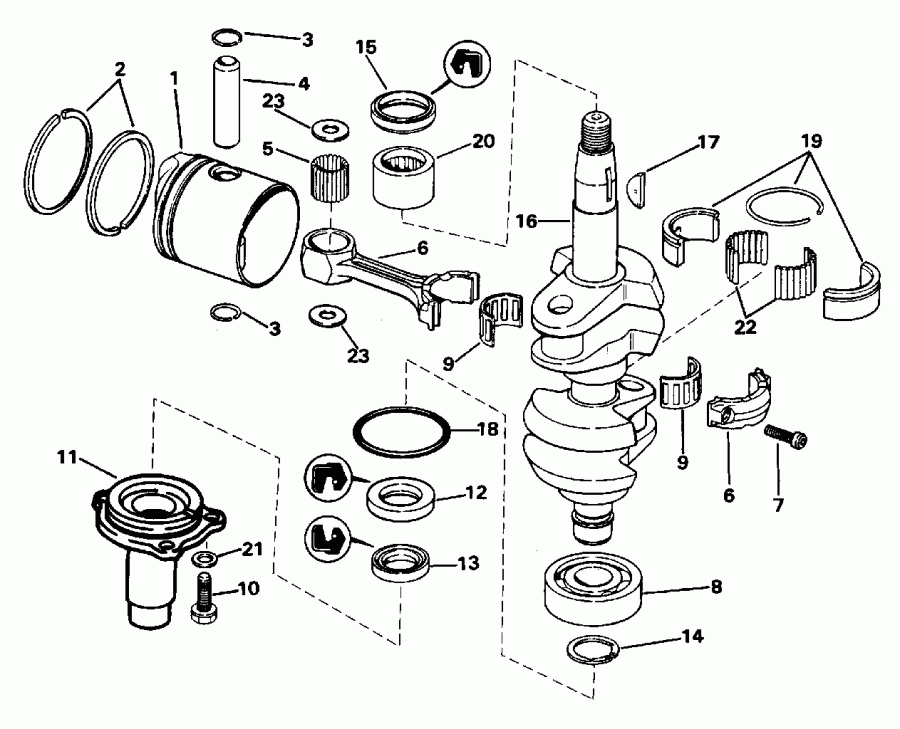 ��������� �������� ����� ������� E10RLEDD 1996  - ank��� & ������� / ankshaft & Piston