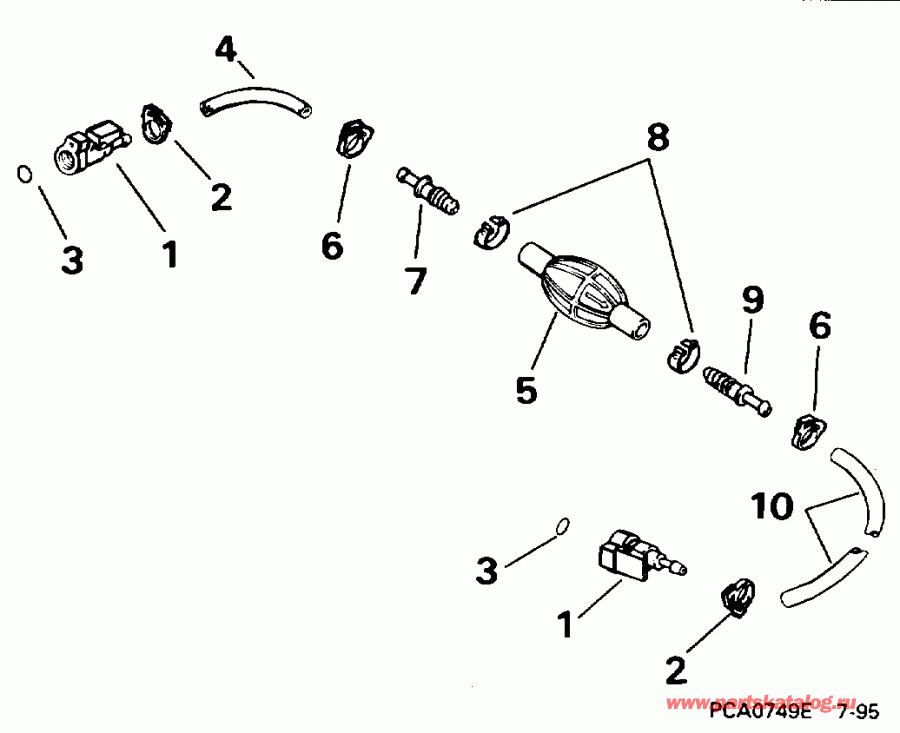 ��������� ����� Evinrude E10SELEDD 1996  - el ����� ��������� ����� 5 / 16 ���� I.d. / el Hose Primer Bulb 5/16 In. I.d.