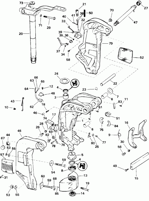 ��������� ��������� Evinrude E115TXADA 1996  - Power Trim & Tilt / ���������������� ��������� �������