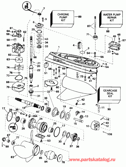 ��������� ��������� EVINRUDE E150GLEDB 1996  - Standard Rotation - Gl Models / �������� Rotation - Gl Models
