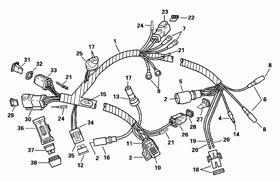   Evinrude E150GLEDB 1996  - tor   - tor Harness