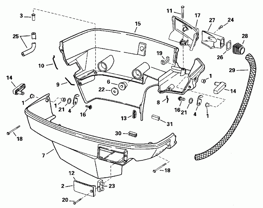 �������� ��������� ����� EVINRUDE E150JLEDB 1996  - wer Engine Cover - wer ������ ��������� (�����)