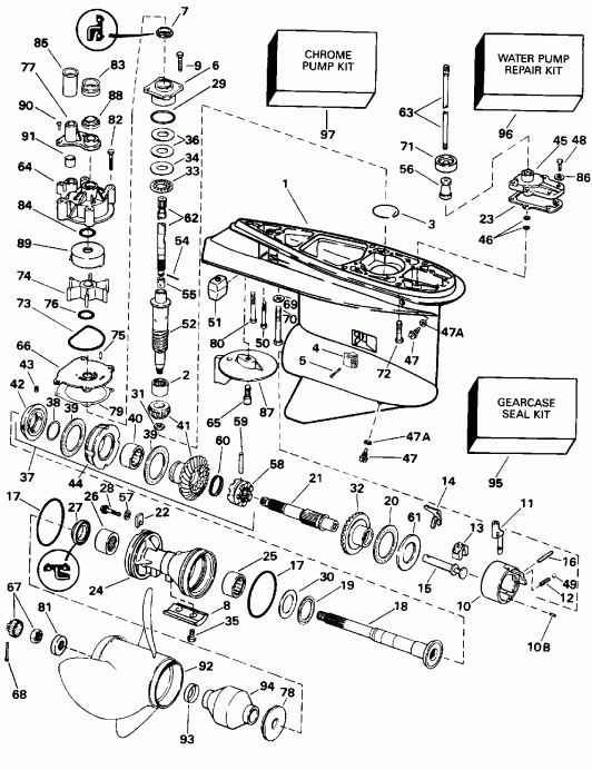  Evinrude E150NXEDB 1996  - Counter-rotation
