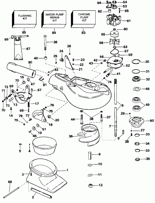 �������� ����� EVINRUDE E150SLEDB 1996  - t Drive Unit - t Drive Unit