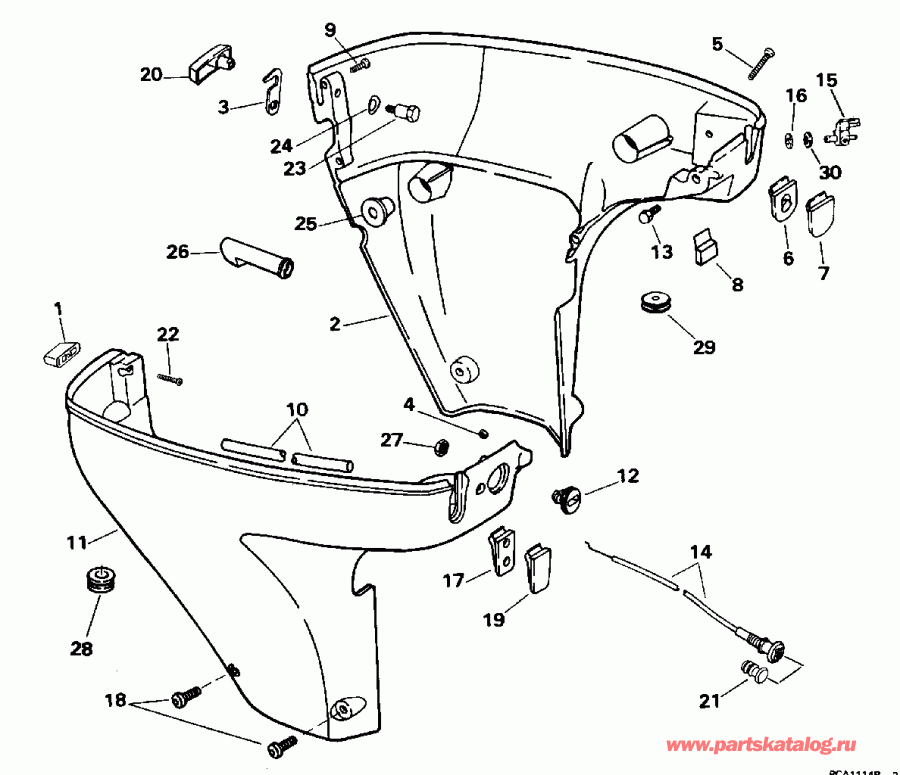 ��������� ����� EVINRUDE E15FRLEDR 1996  - wer Engine Cover