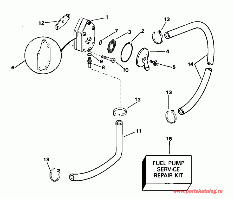 ��������� �������� ����� EVINRUDE E15RELEDS 1996  - el ����� / el Pump