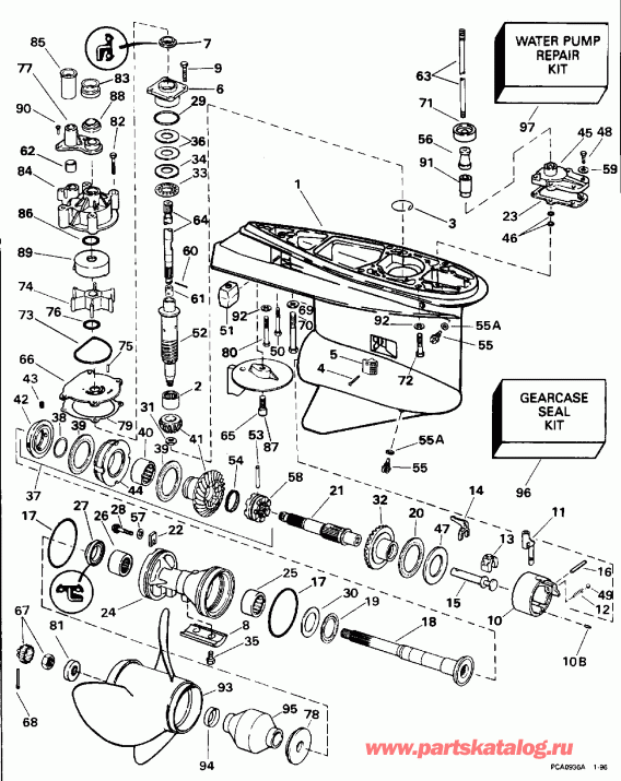 ��������� Evinrude E200STLEDM 1996  - Counter-rotation - Counter-rotation