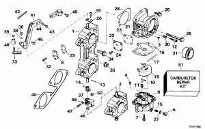 ���������� & ��������� �������� - 200sl, 225 (Carburetor & Linkage - 200sl, 225)