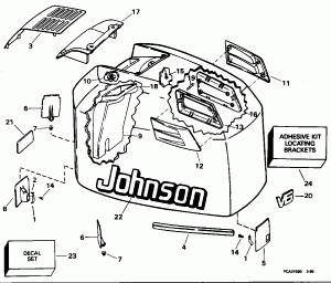 ������ ��������� (�����) - Johnson - 200stl, 225stl (Engine Cover - Johnson - 200stl, 225stl)