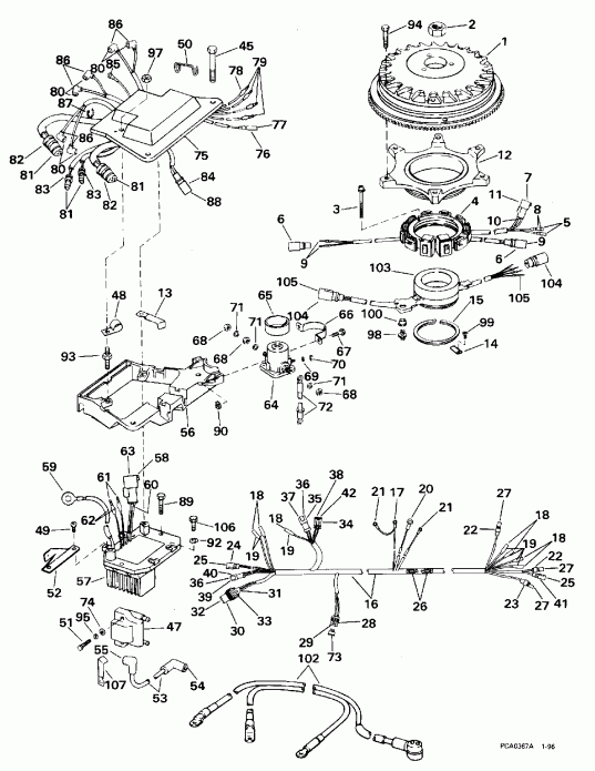    EVINRUDE E225STLEDE 1996  - nition System / nition System