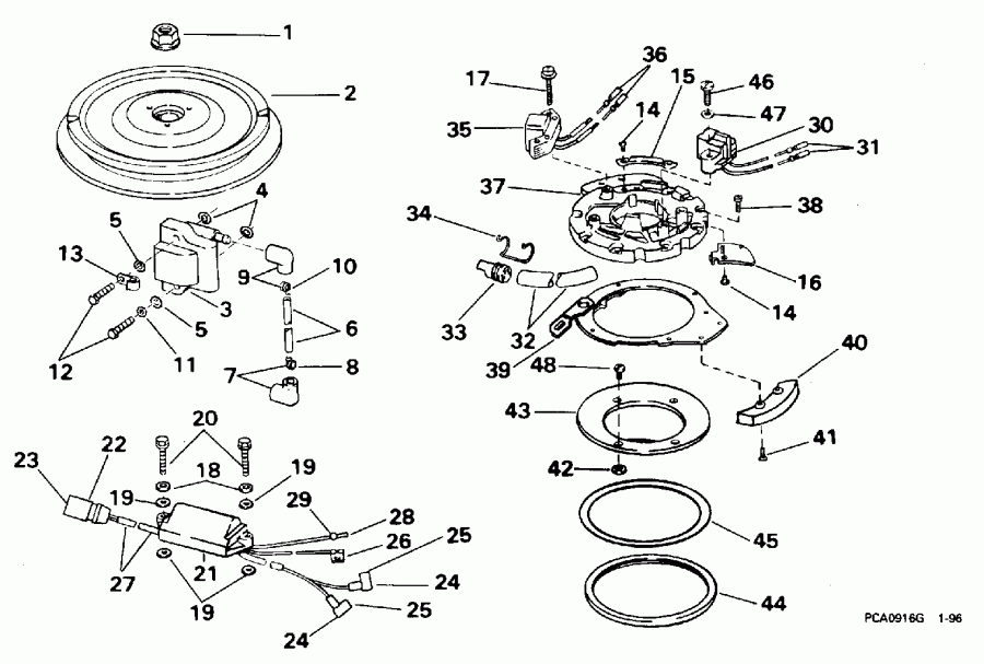 ��������� ��������� Evinrude E25JREDC 1996  - nition / nition