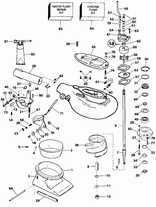  EVINRUDE E25JREDC 1996  - t Drive Unit