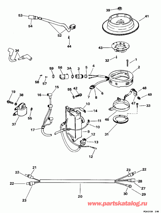 �������� ��������� ����� EVINRUDE E25KLEDC 1996  - Rope & Ac