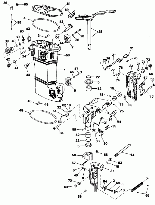 ����� Evinrude E25KLEDC 1996  - Power Trim & Tilt / ���������������� ��������� �������