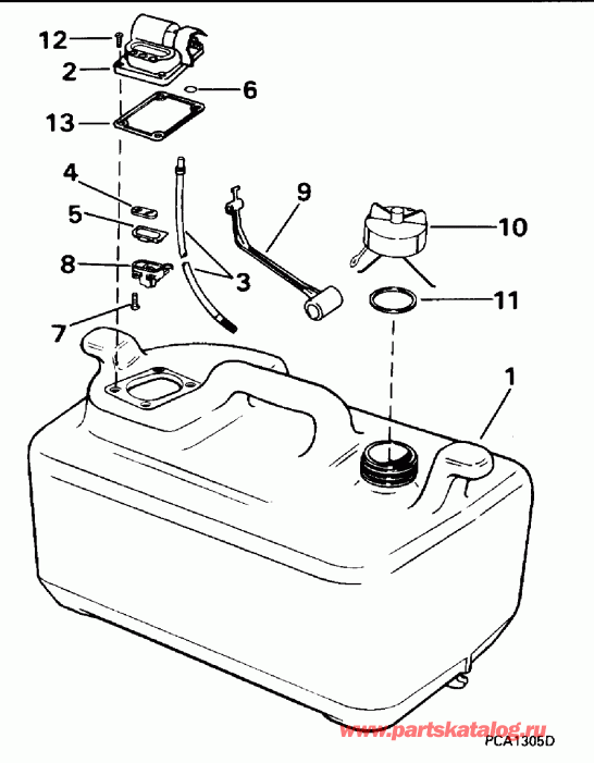 ��������� ��������� Evinrude E25RWLEDC 1996  - 6 Gallon / 6 ������
