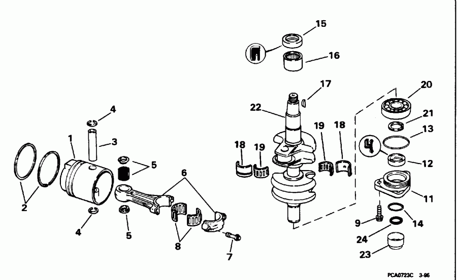 �������� ��������� ����� Evinrude E25TEEDA 1996  - ank��� & �������