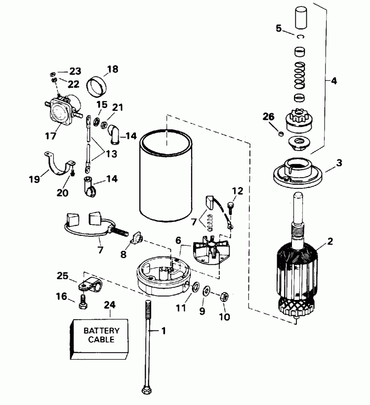  Evinrude E25TEEDA 1996  - ectric ������� & Solenoid