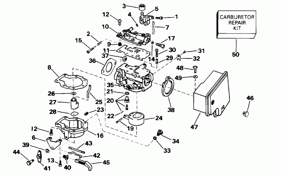 �������� ��������� ����� Evinrude E25TKEDC 1996  - ���� & Ac / Rope & Ac