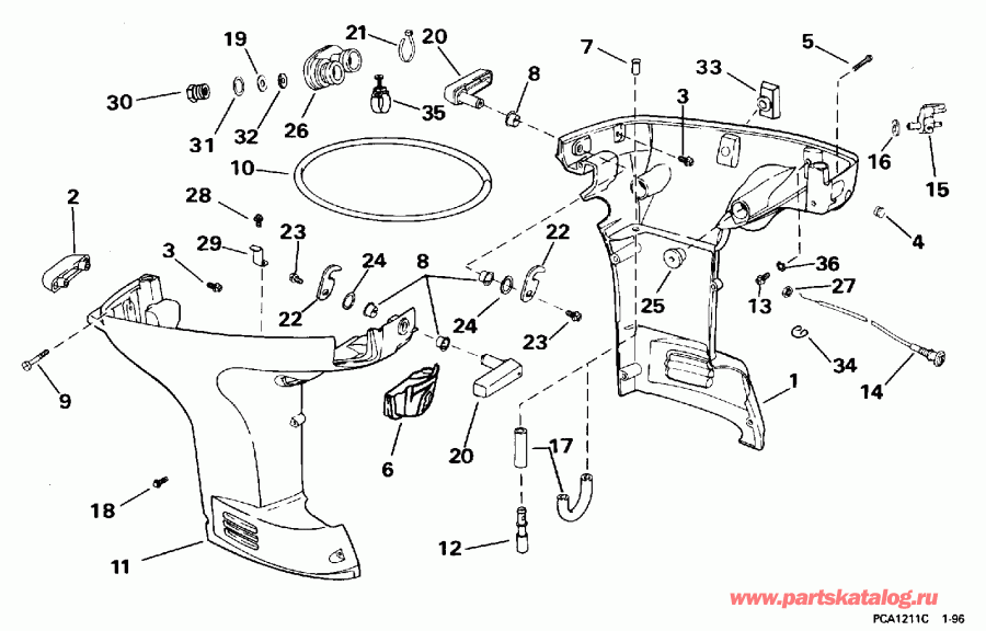 ����� Evinrude E25TKLEDC 1996  - wer Engine Cover