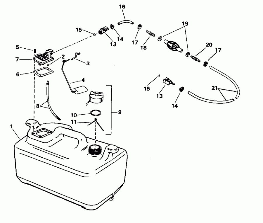  Evinrude E28ESLEDR 1996  - el Tank / el Tank