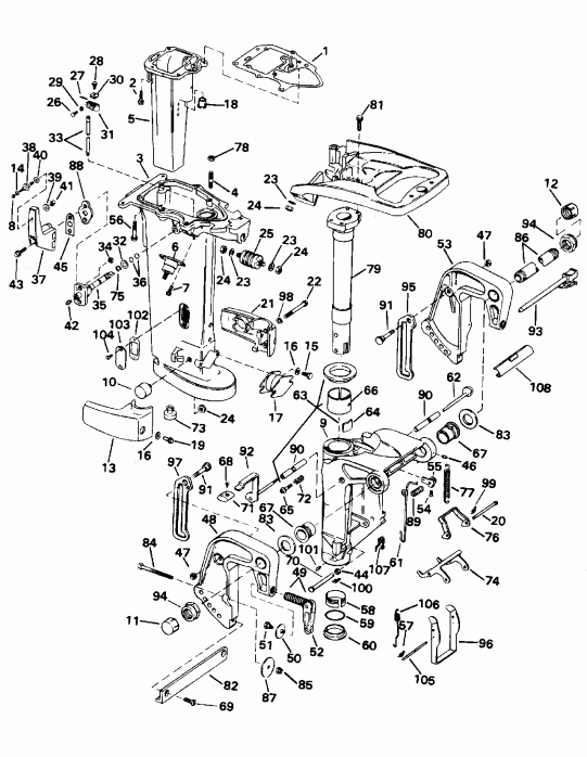 ��������� ��������� EVINRUDE E28ESLEDR 1996  - dsection
