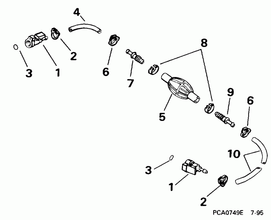 ��������� �������� ����� EVINRUDE E30ELEDE 1996  - el Hose Primer Bulb 5/16 In. I.d. - el ����� ��������� ����� 5 / 16 ���� I.d.