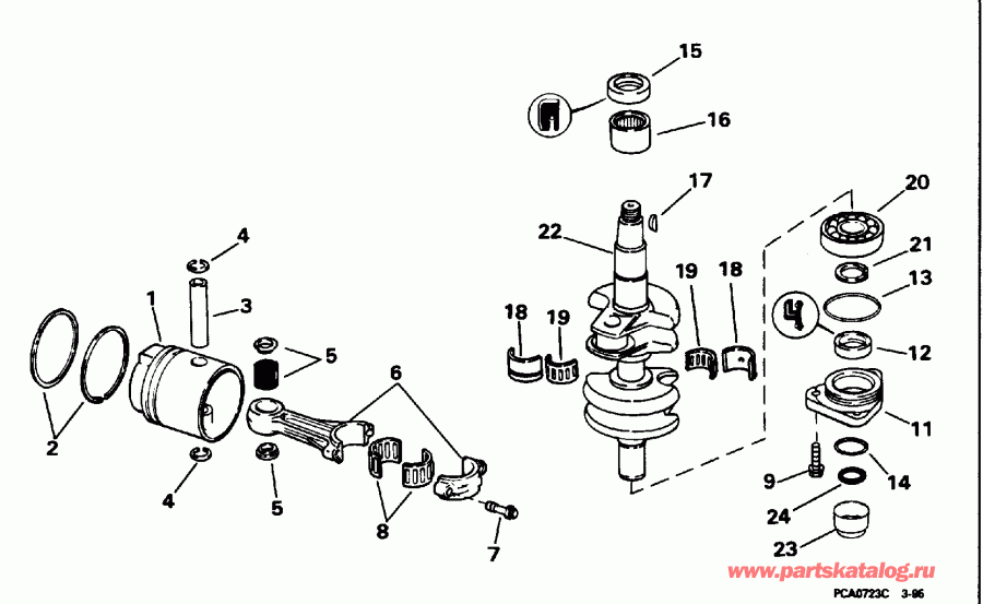 ����� ������� E30TEEDE 1996  - ankshaft & Piston / ank��� & �������