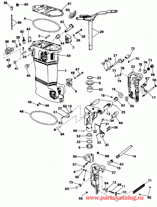 ��������� EVINRUDE E35KLEDC 1996  - Power Trim & Tilt / ���������������� ��������� �������
