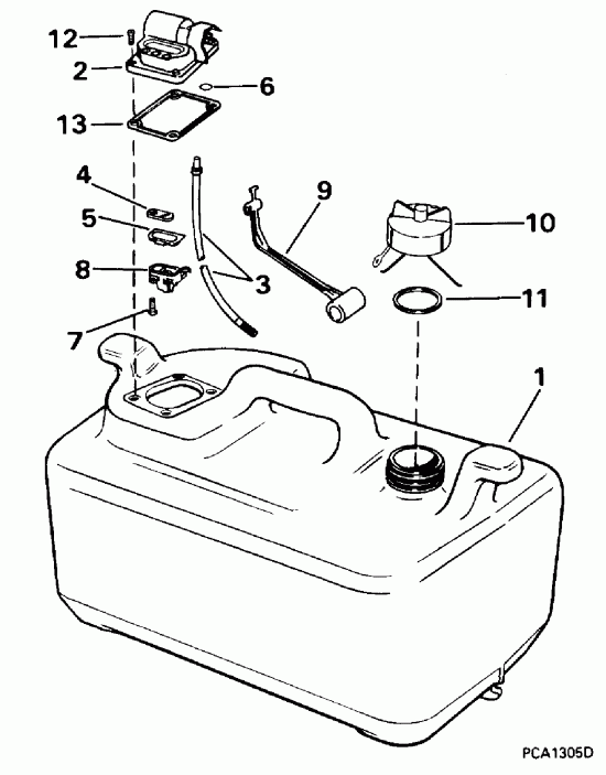 �������� ����� Evinrude E40ELEDS 1996  - 6 Gallon / 6 ������