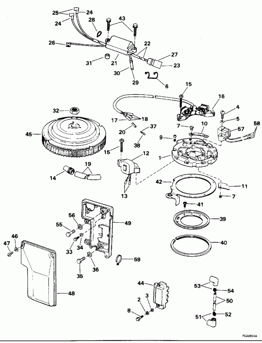 ��������� ����� Evinrude E40ELEDS 1996  - 40 Rope Start - 40 ���� Start