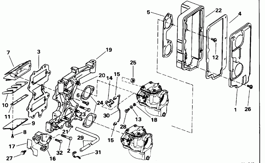 ��������� �������� ����� EVINRUDE E40JREDC 1996  - take Manifold