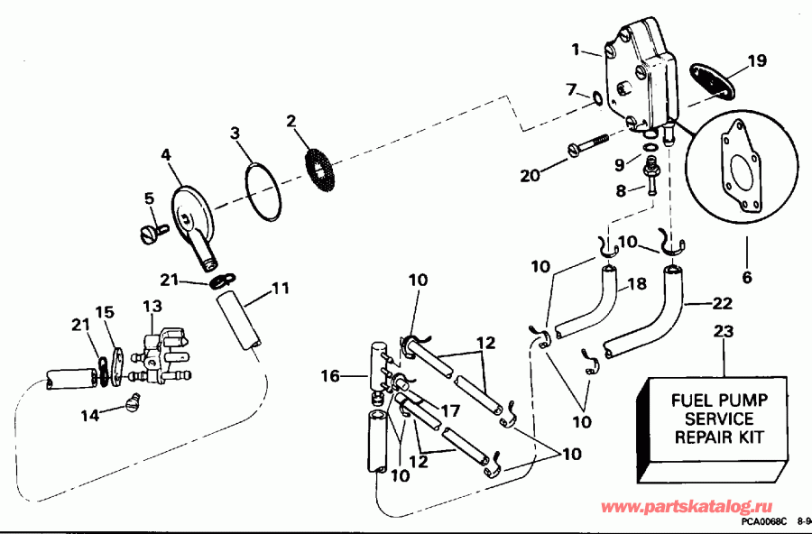 ��������� ��������� Evinrude E40RLEDS 1996  - el Pump & Filter / el ����� & ������