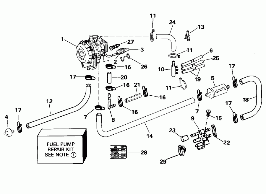   Evinrude E40RLEDS 1996  - el Pump