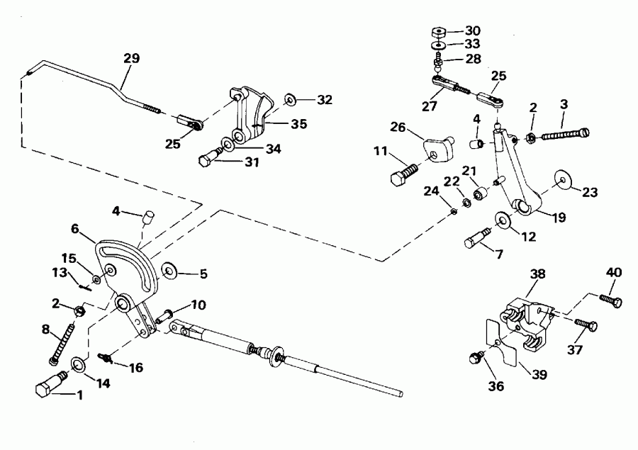 ��������� ����� EVINRUDE E48ESLEDC 1996  - ift & Throttle Linkage - ift & ����������� ��������age