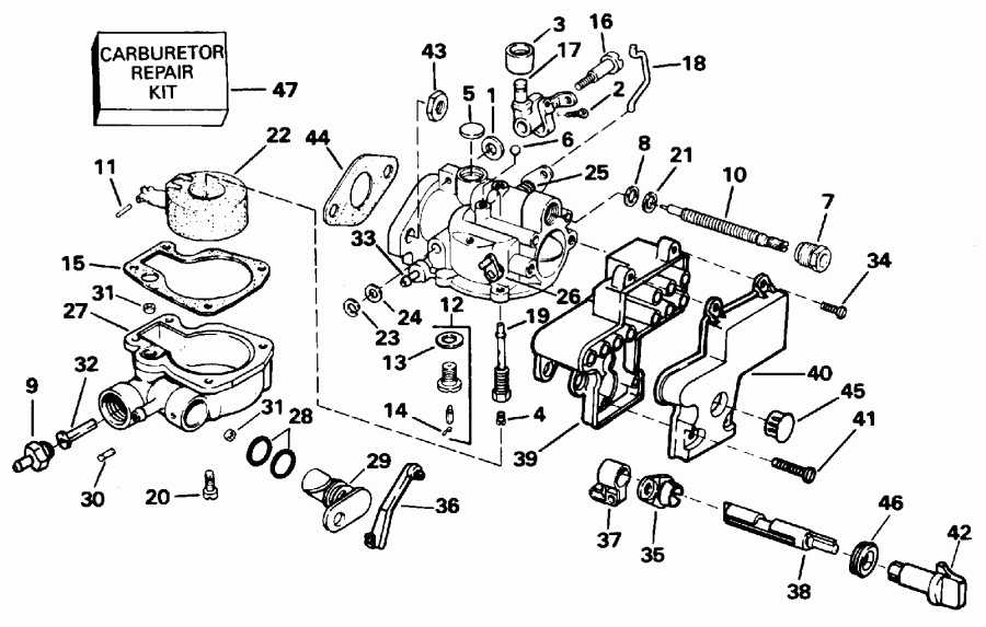��������� �������� ����� Evinrude E4RLEDS 1996  - rburetor - rburetor