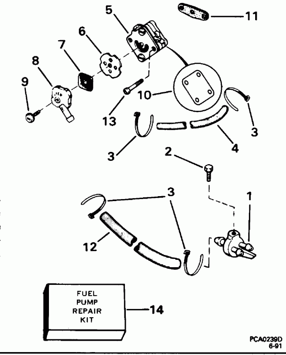 ��������� ��������� Evinrude E4RLEDS 1996  - el Pump / el �����