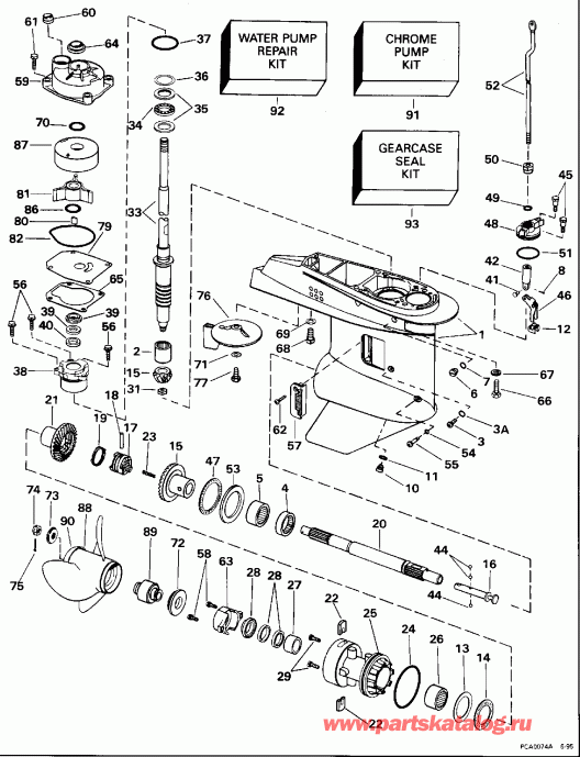 ��������� �������� ����� EVINRUDE E50JEDS 1996  - arcase
