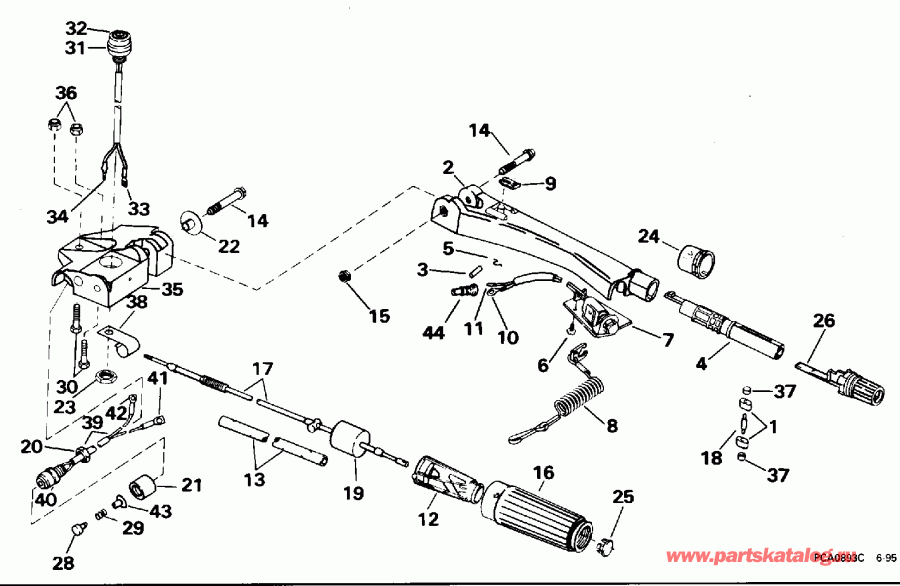 ��������� ����� EVINRUDE E50TLEDS 1996  - eering & Shift Handle / ee������ & ������������� Handle