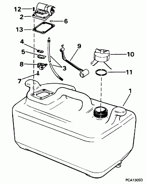��������� ����� EVINRUDE E50TTLEDC 1996  - 6 ������ - 6 Gallon