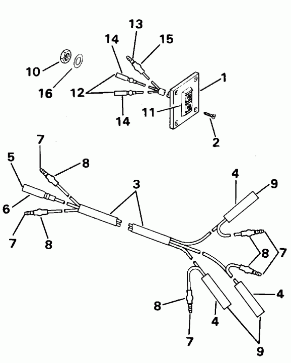 ��������� ��������� EVINRUDE E50TTLEDC 1996  - mote Tilt Switch Kit / mote Tilt ������������� Kit