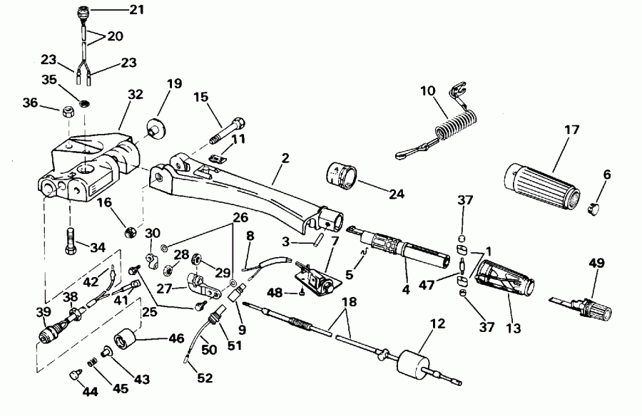 ��������� ����� EVINRUDE E50TTLEDC 1996  - eering Handle - ee������ Handle