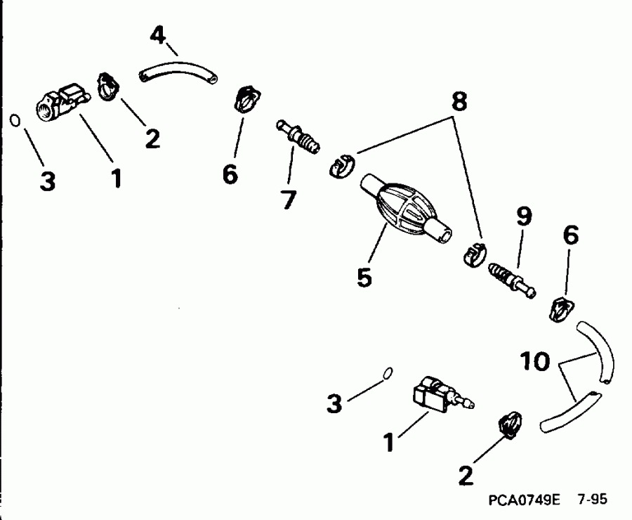 ��������� ������� E55RSLW 1996  - el Hose Primer Bulb 5/16 In. I.d. / el ����� ��������� ����� 5 / 16 ���� I.d.