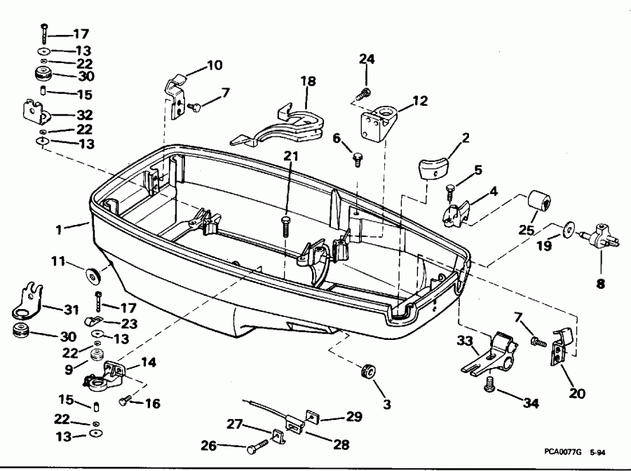 ����� EVINRUDE E55RSLW 1996  - wer ������ ��������� (�����) - wer Engine Cover