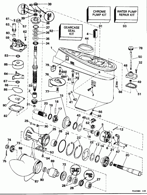 �������� ��������� ����� EVINRUDE E60TTLEDR 1996  - arcase / arcase
